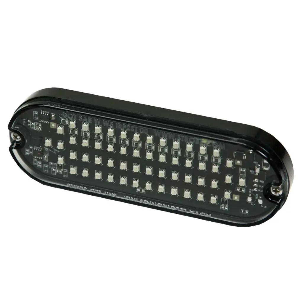 3920A - ECCO - Luz led direccional ovalada 12vcd ámbar 56 leds 15 patrones IP67  0.5 Amps.