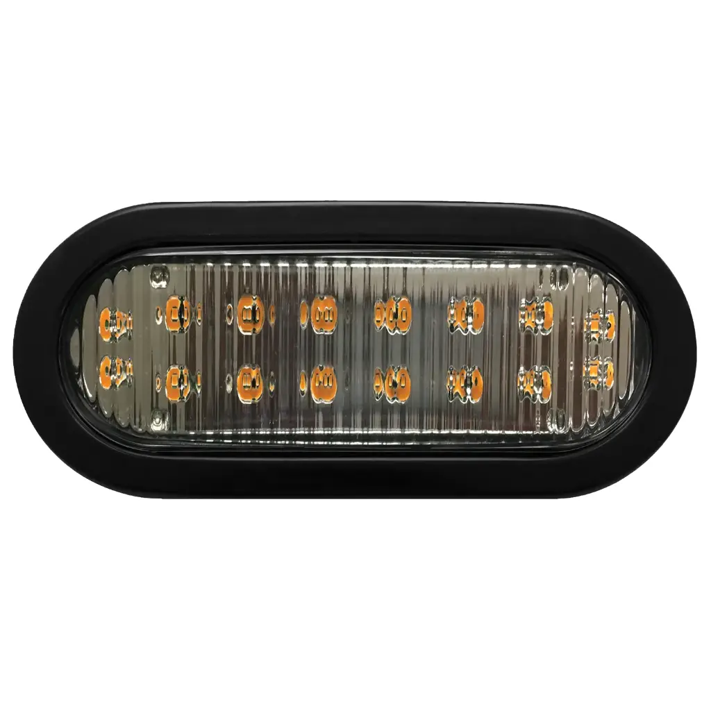3965AA - ECCO - Luz led direccional ovalada 12-24vcd ámbar 8 patrones de flasheo IP67 0.5 Amps Clase I.