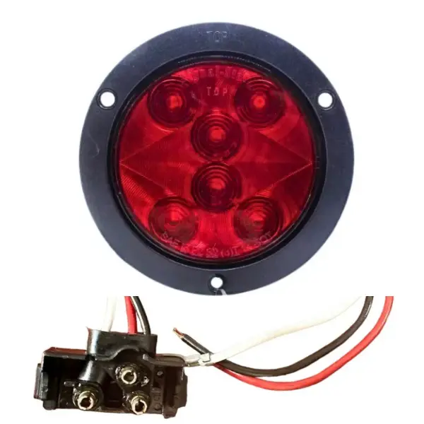 4054MX3 - TRUCK LITE - Plafón 4" 12-24vcd color rojo con conector.