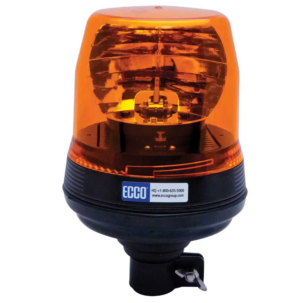 5810A - ECCO - Torreta giratoria 12vcd  ámbar bulbo de halógeno 55watts IP54  Amps. 4.9