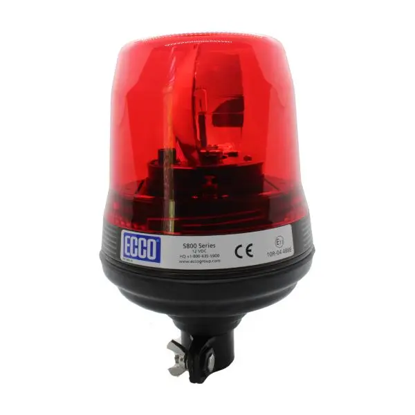 5810R - ECCO - Torreta giratoria 12vcd rojo bulbo de halógeno 55 watts IP54 Amps. 4.9