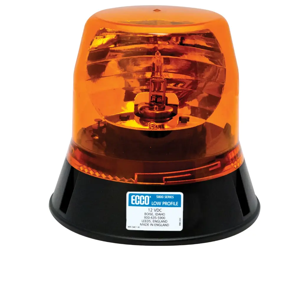 5813A - ECCO - Torreta giratoria estroboscópica 12vcd ámbar 195RPM 55 watts