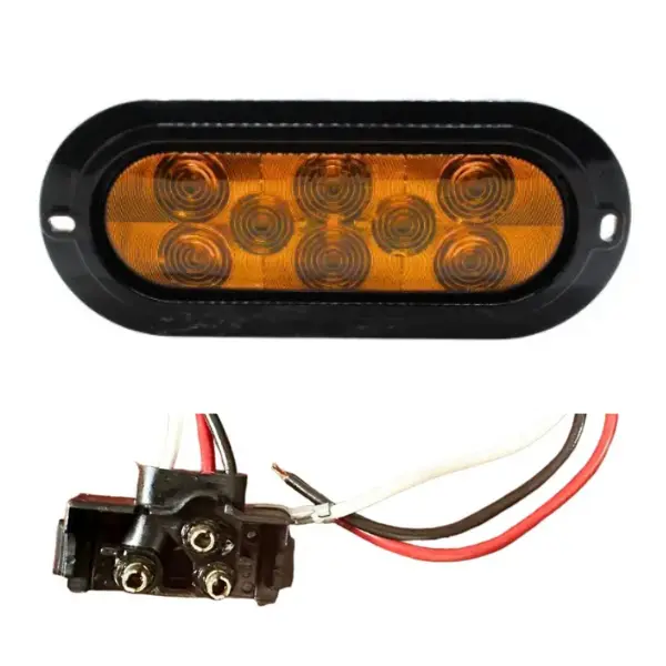 6054AMX3 - TRUCK LITE - Plafón 6" 12-24vcd ámbar con conector.