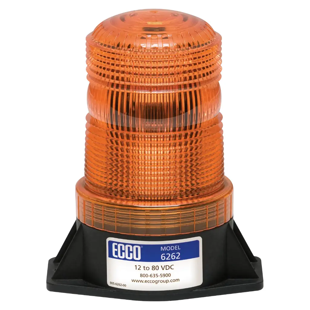 6262A - ECCO - Torreta led 12-80vcd color ámbar 3 Leds Clase III IP67.