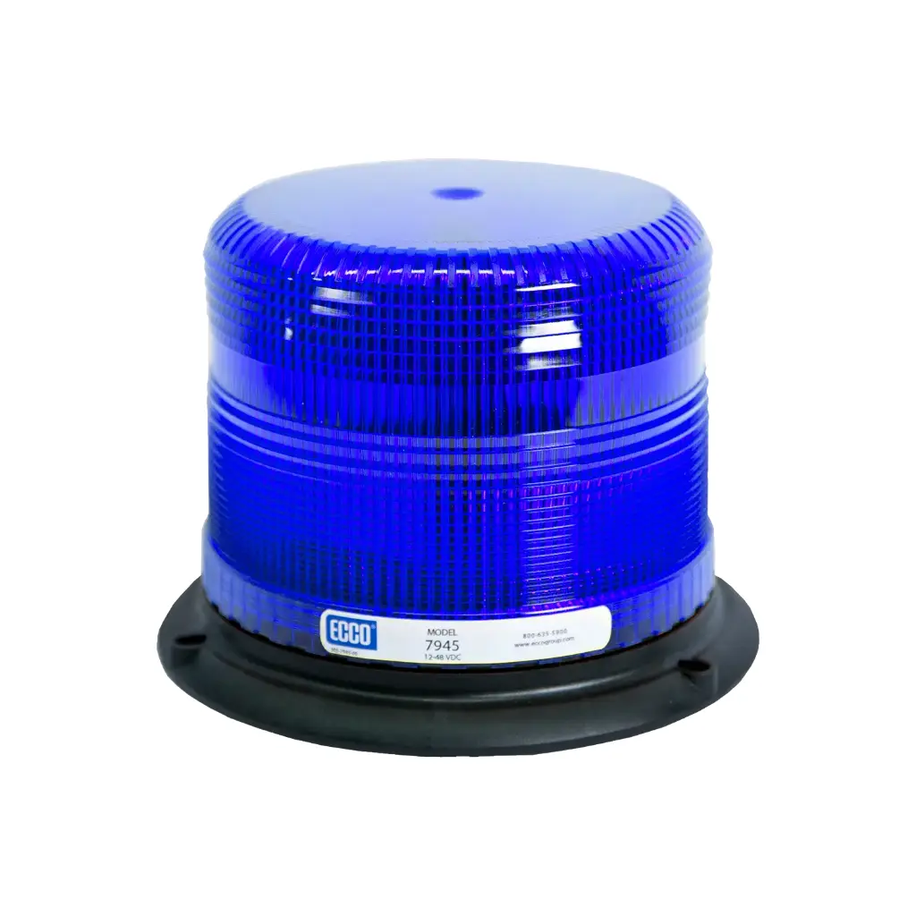 7945B - ECCO - Torreta led 12-48vcd color azul 3Leds Clase II 11 patrones.