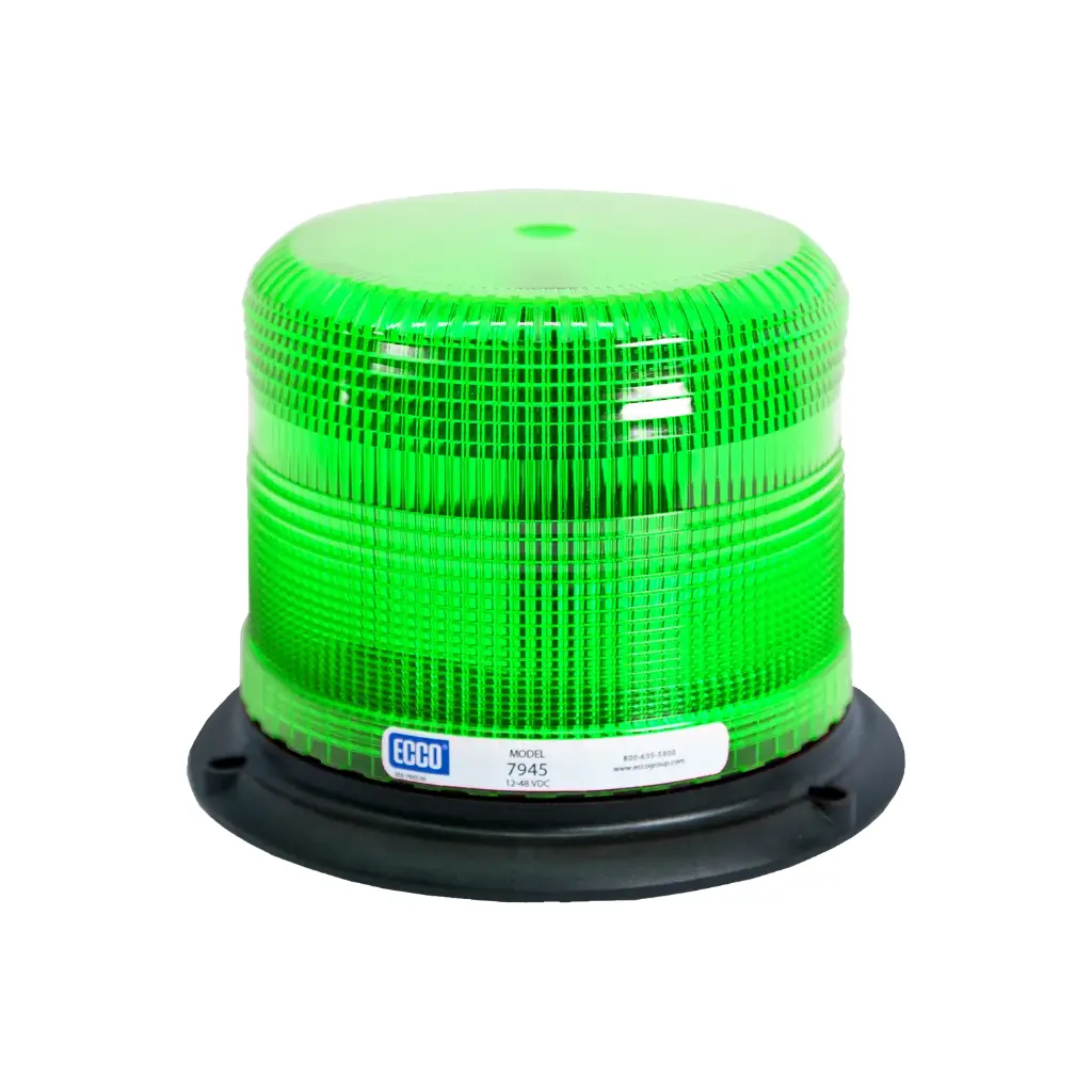 7945G - ECCO - Torreta led 12-48vcd color verde 3 leds Clase II 11 patrones.