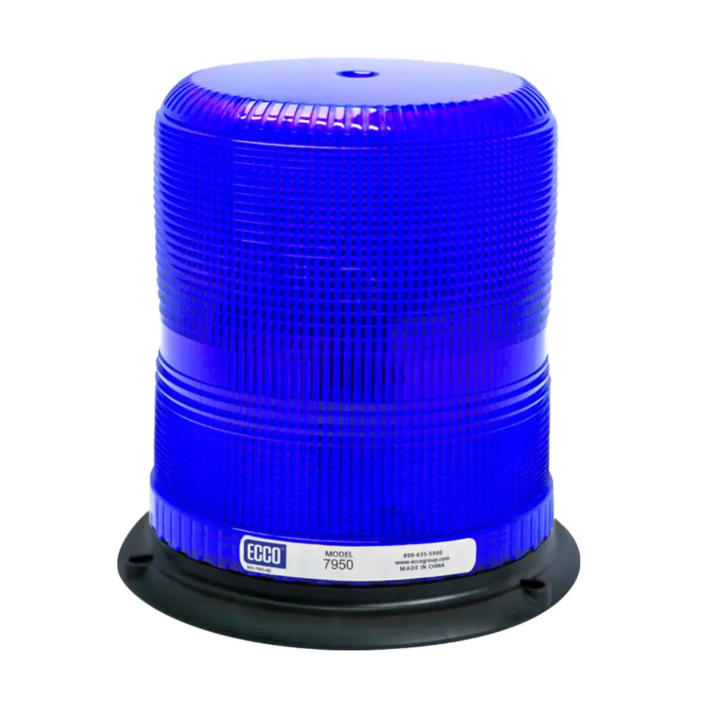 7950B - ECCO - Torreta led 12-48vcd color azul 3 leds Clase II 11 patrones.