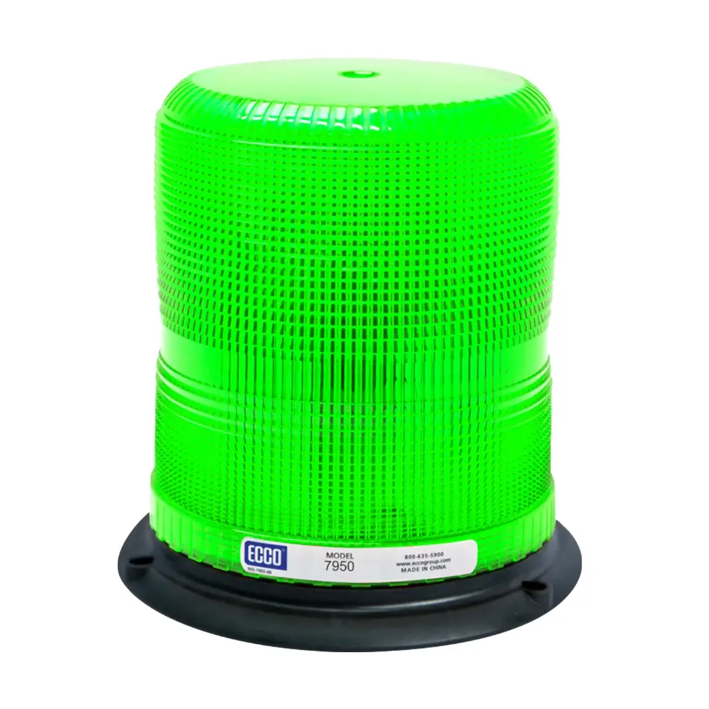 7950G - ECCO - Torreta led 12-48vcd color verde 3 leds Clase II 11 patrones.