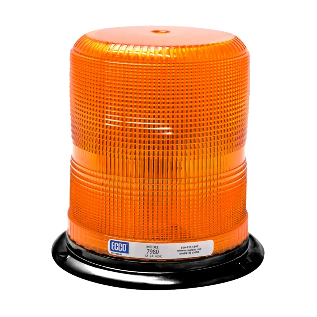 7980A - ECCO - Torreta led alta vibración 12-24vcd color ámbar 4Leds Clase I 11 Patrones.