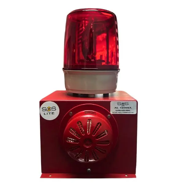 AL1200SR - ARMADAS - Alarma audiovisual 110vca rojo 109dB a 1 metro IP44