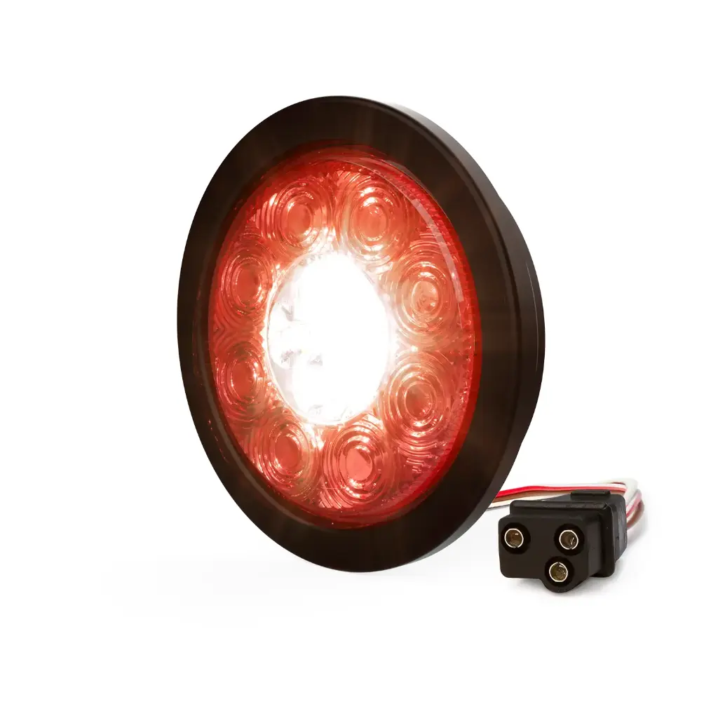 ED3040STTR - ECCO - Plafón LED 4"  3 en 1 stop , reversa ,direccional con conector PL3  12-24vcd rojo-blanco IP69K.