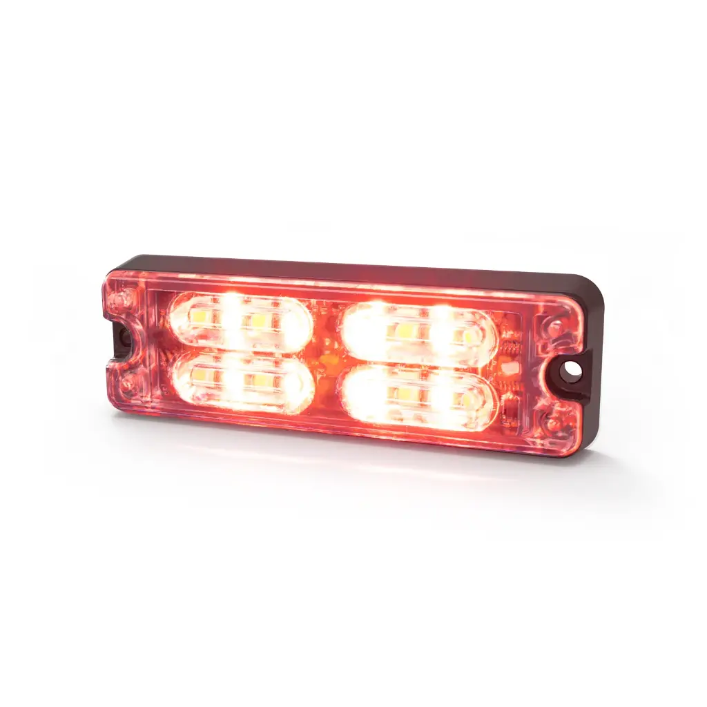 ED3511R - ECCO -  Luz led de advertencia 12-24vcd rojo 12 leds/1 watt Clase I 29 patrones IP67 1.4amps 3.3" largo x 1.1" altura.