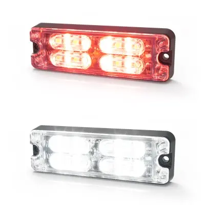 ED3511RW - ECCO - Luz led de advertencia 12-24vcd rojo/blanco 12 leds Clase I 69 patrones IP67 1.4amps 3.3" largo x 1.1" altura.