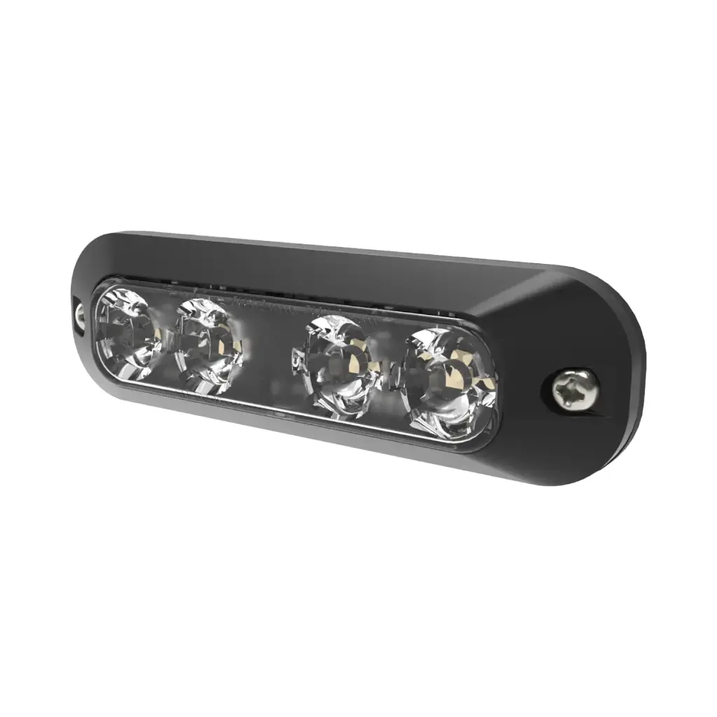 ED3704AC - ECCO - Módulo led 12-24vcd ámbar-blanco 4 leds 22 Patrones Clase I IP69K.