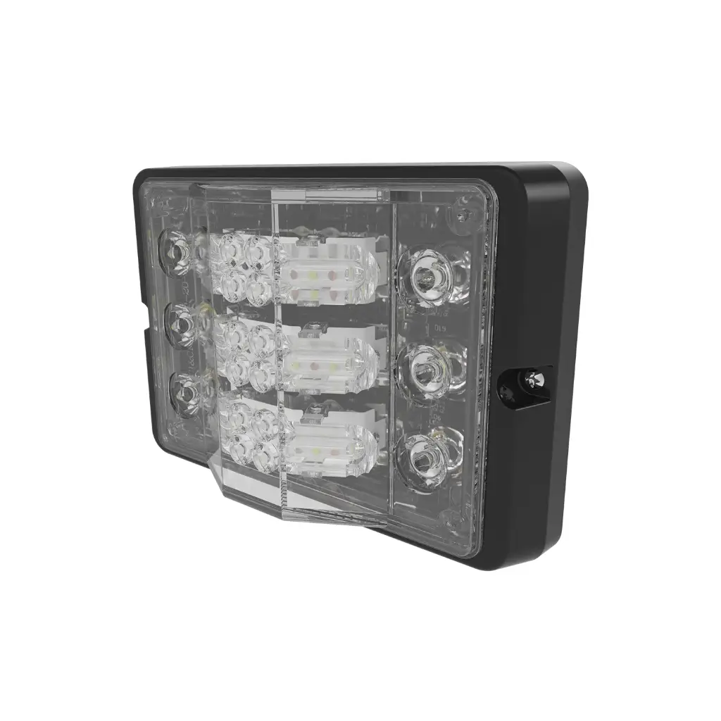 ED3779AW - ECCO - Luz direccional triple stack 12-24vcd 12 led   ámbar-blanco 69 patrones de flasheo Clase l IP69K