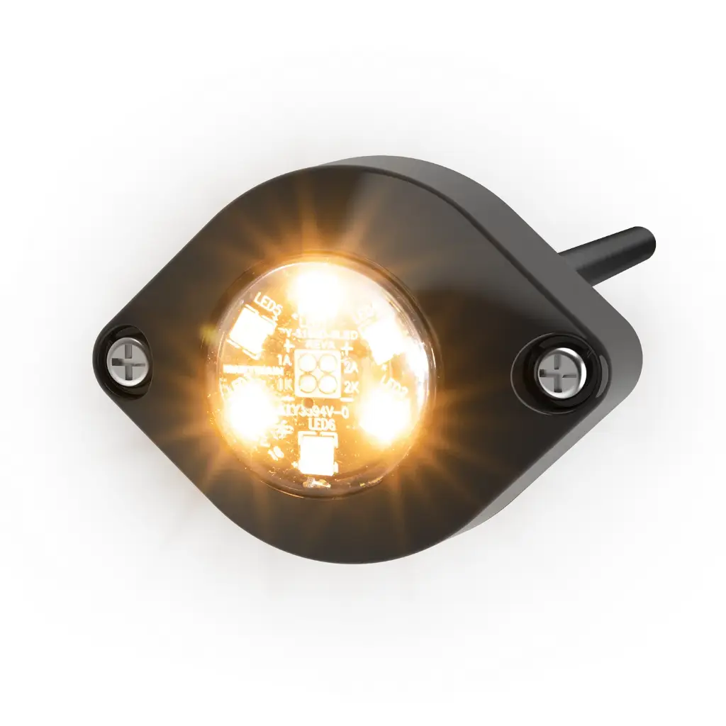 ED9015AW - ECCO - Luz de advertencia led 12-24vcd ámbar-blanco 6 led 0.46Amp Clase ll IP67