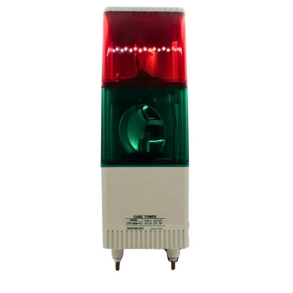 HYCTCKBM102 - Hanyoung - Luz giratoria cuadrada 110vca 116mm roja y verde 85dB IP54