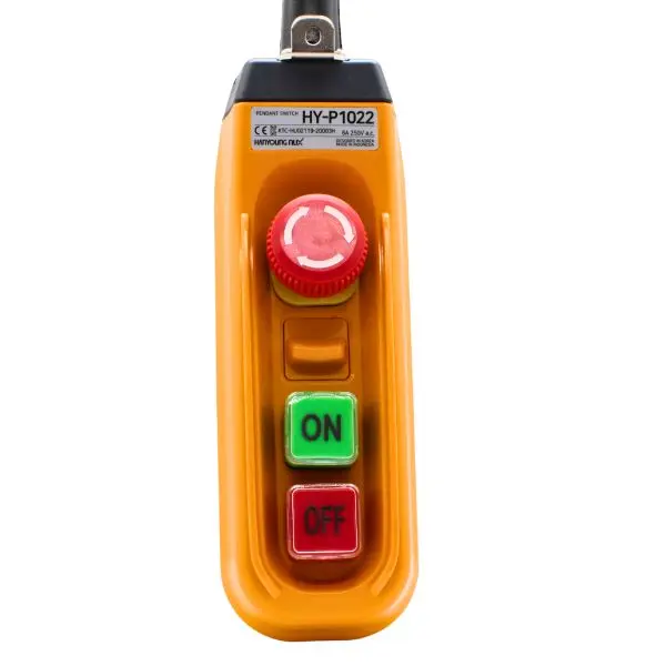 HYP1022SB - Hanyoung - Botonera colgante 2 botones 1 boton de emergencia de 10A leyendas (updown) 6A 250vca