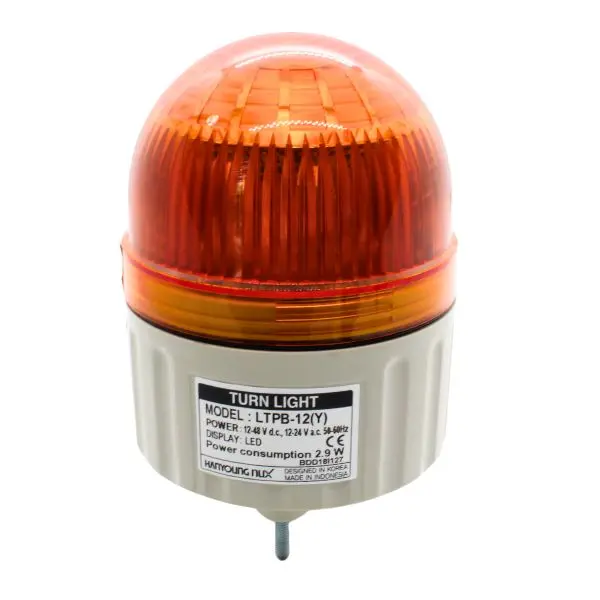 LTPB12Y - Hanyoung - Torreta led 12-48vcd / 12-24vca ámbar con alarma 84mm