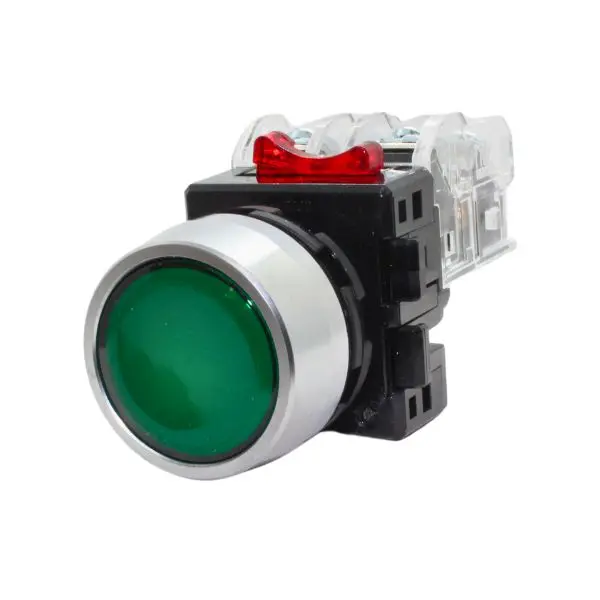 MRFRM1G - Hanyoung - Botón pulsador momentáneo verde 22mm 