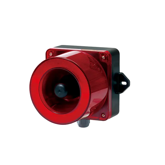 QWCD5024RLC - QLight - Alarma audiovisual led efecto estrobo 12-24vcd rojo 36 Leds 31 sonidos 123DB IP66