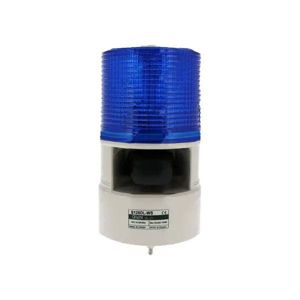 S125DLWS120B - QLight - Alarma audiovisual 120vca azul 21 Leds 5 tonos 105dB IP54.