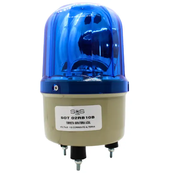 SOT02RB10B - SOSLITE - Torreta giratoria 110 vca azul Diam 90mm 0.1 Amp IP54.