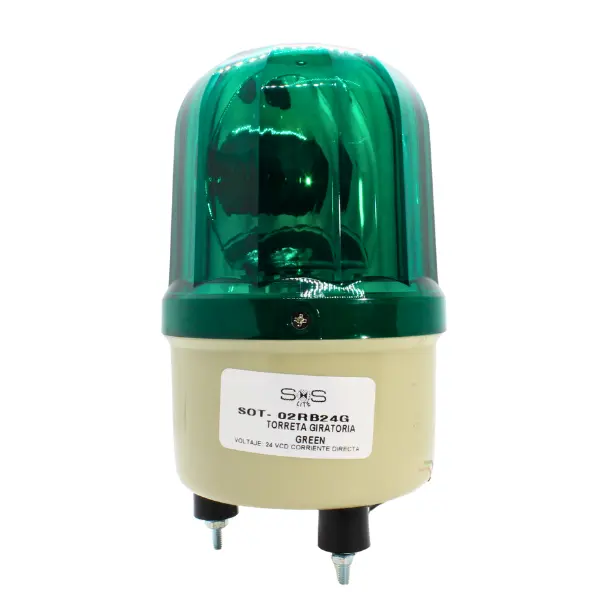 SOT02RB24G - SOSLITE - Torreta giratoria 24vcd verde Diam 90mm 0.42 Amps IP54 .