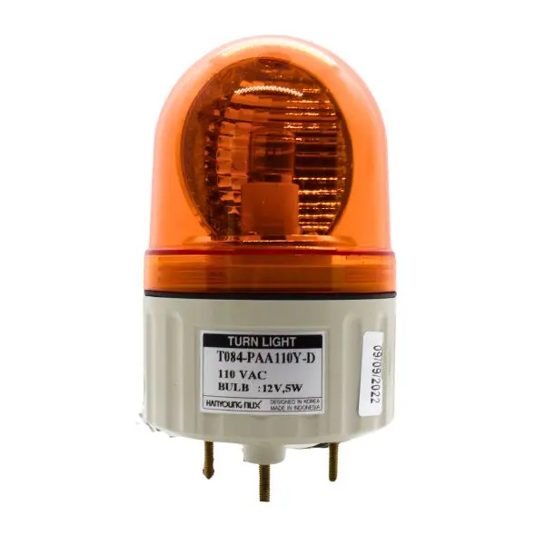 T084PAA110YD - Hanyoung - Torreta giratoria 110vca ámbar IP54 84mm