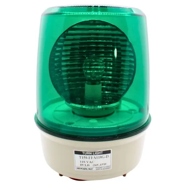T150FFA110GD - Hanyoung - Torreta giratoria 110-220vca con alarma verde 80dB IP54 3 led 150mm