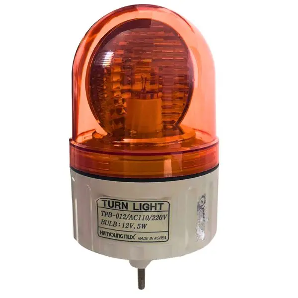 TPB012Y - Hanyoung - Torreta giratoria 110-220vca ámbar con alarma 80 dB 84mm
