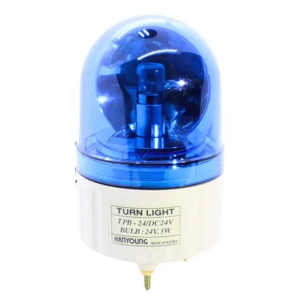TPB24B - Hanyoung - Torreta giratoria 24vcd azul con alarma 80 dB 84mm