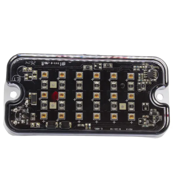 1020A - Preco - Módulo led 12vcd ámbar 18 leds 16 patrones IP54.