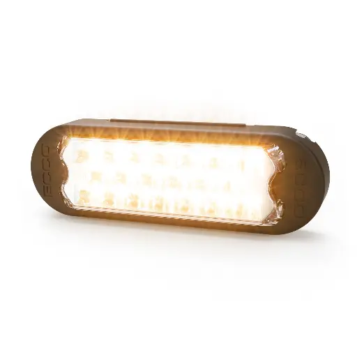 [3861AC ] 3861AC - ECCO - Luz led direccional ovalada 12-24vcd ámbar-blanco 40 Leds 7 patrones IP67 0.4 Amps. Clase I