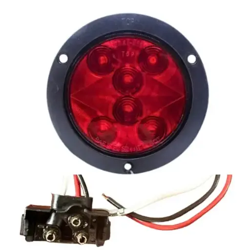 [4053MX3 ] 4054MX3 - TRUCK LITE - Plafón 4" 12-24vcd color rojo con conector.