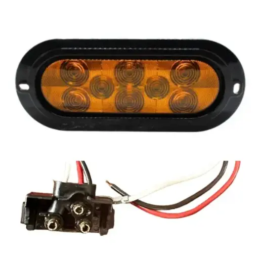 [6054AMX ] 6054AMX3 - TRUCK LITE - Plafón 6" 12-24vcd ámbar con conector.