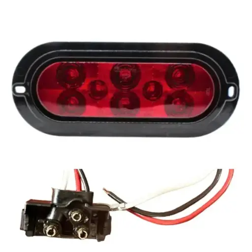 [6054MX3 ] 6054MX3 - TRUCK LITE - Plafón 6" 12-24vcd rojo con conector.
