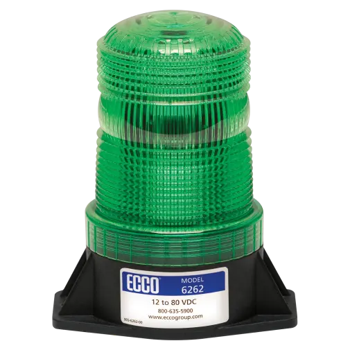 [6262G ] 6262G - ECCO - Torreta led 12-80vcd color verde 3 Leds Clase III  IP67