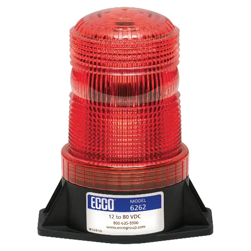 [6262R ] 6262R - ECCO - Torreta led 12-80vcd color rojo 3 Leds Clase III IP67.