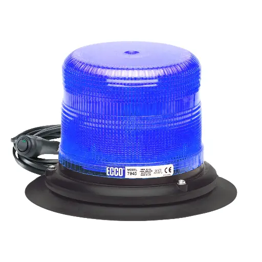 [7945BVM ] 7945BVM - ECCO - Torreta led 12-48vcd color azul con imán y cable 3 leds Clase II 11 patrones.