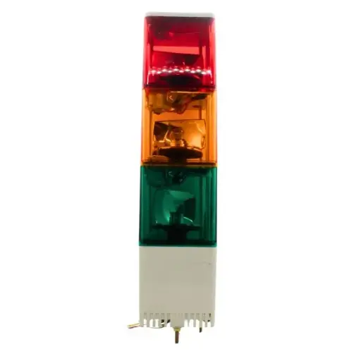 [CTBKBB103 ] CTBKBB103 - Hanyoung - Luz giratoria cuadrada 110vca 82mm rojo verde ámbar 85dB IP54