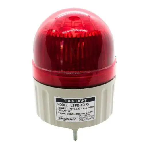 [LTPB12R ] LTPB12R - Hanyoung - Torreta led 12-48vcd / 12-24vca roja con alarma 84mm