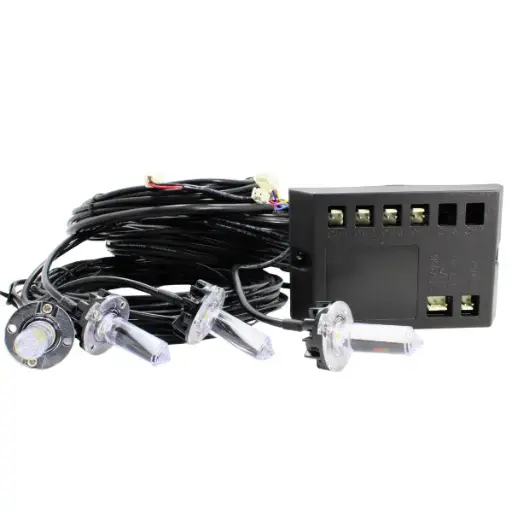 [SOMD4FF ] SOMD4FF - SOSLITE - Kit de 4 focos strobo con 1 led c/u 12-24vcd luz clara con 12 patrones 2 Amps Clase I IP65.