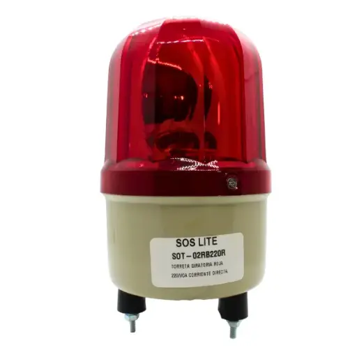 [SOT02RB20R ] SOT02RB20R - SOSLITE - Torreta giratoria 220vca rojo Diam 90mm 0.05 Amps IP54.