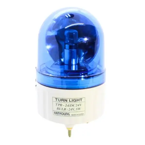[TPB24B ] TPB24B - Hanyoung - Torreta giratoria 24vcd azul con alarma 80 dB 84mm