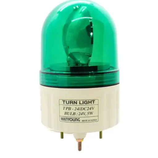 [TPB24G ] TPB24G - Hanyoung - Torreta giratoria 24vcd verde con alarma 80 dB 84mm